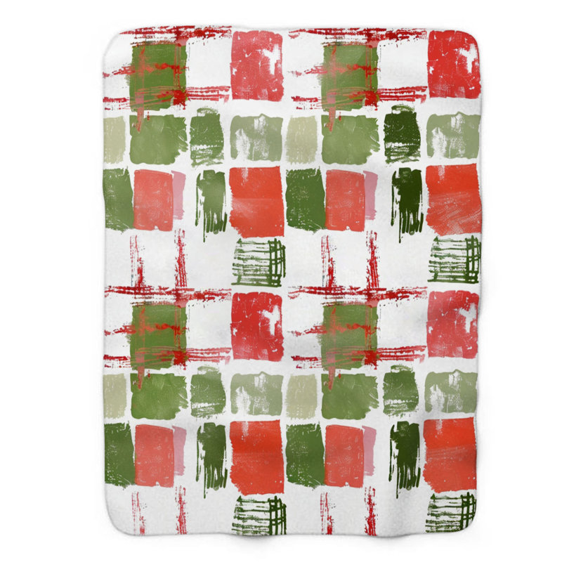 Abstrait fruit - couverture sherpa de qualité supérieure 1 pièce WB_FL_100624_0092, L 50 po x L 60 po