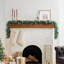 Guirlande de Noël artificielle pré-éclairée, pin de Caroline, lumières, décorée de pommes de pin, à piles, collection de Noël
