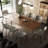 Modern Extendable Dining Table, 63" to 94" Rectangular Wood Kitchen Table with Tapered Metal Legs, Walnut/Gold