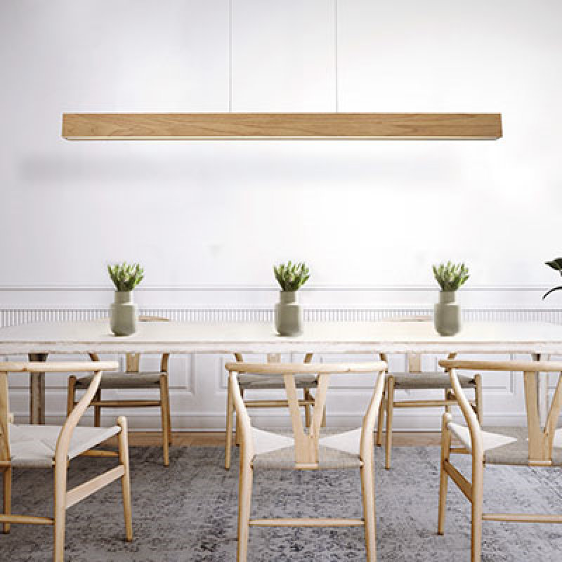 Drift 1 - Light LED Pendant, 3" H x 38" W x 2" D, Dark Walnut