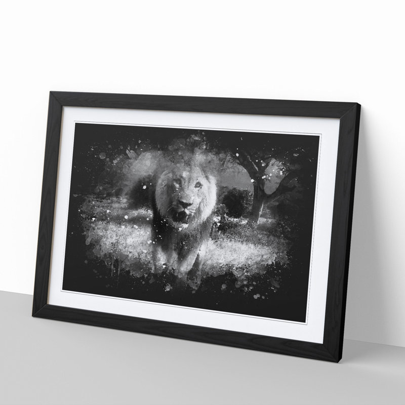 Lion Vol.5 - Picture Frame Graphic Art, Black Framed, 65cm H x 90cm W x 2cm D