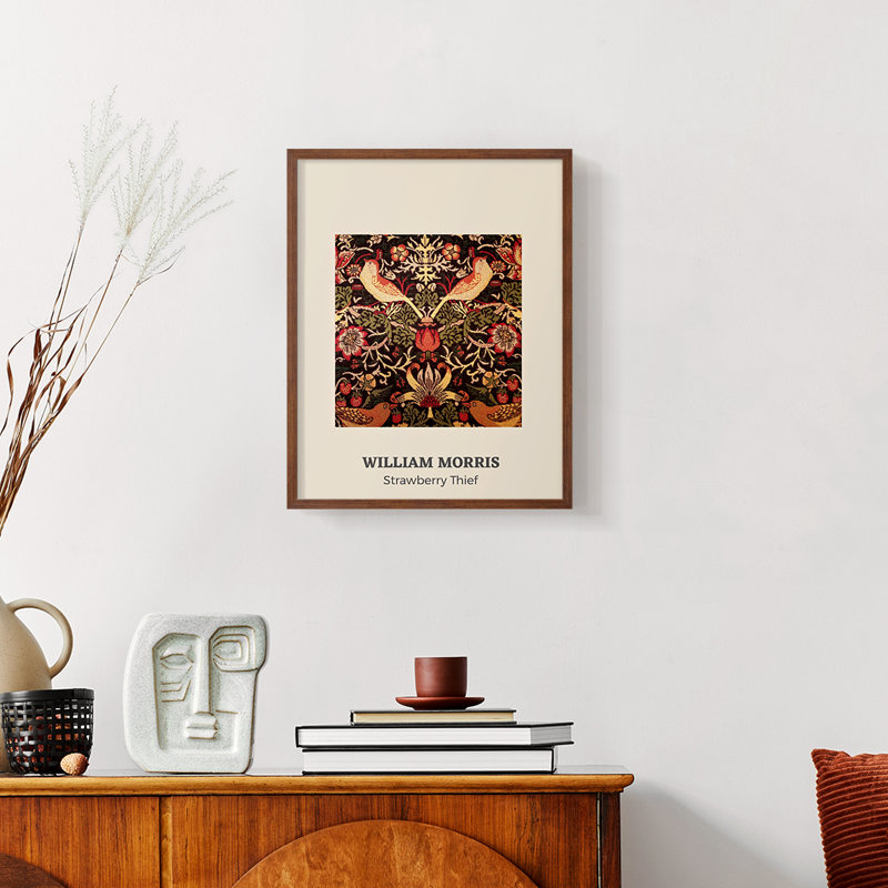 William Morris, reproduction encadrée CII, Noyer, H 14 po x l 11 po