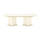 La Terrazza Double Pedestal Dining Table - Creamy Pearl