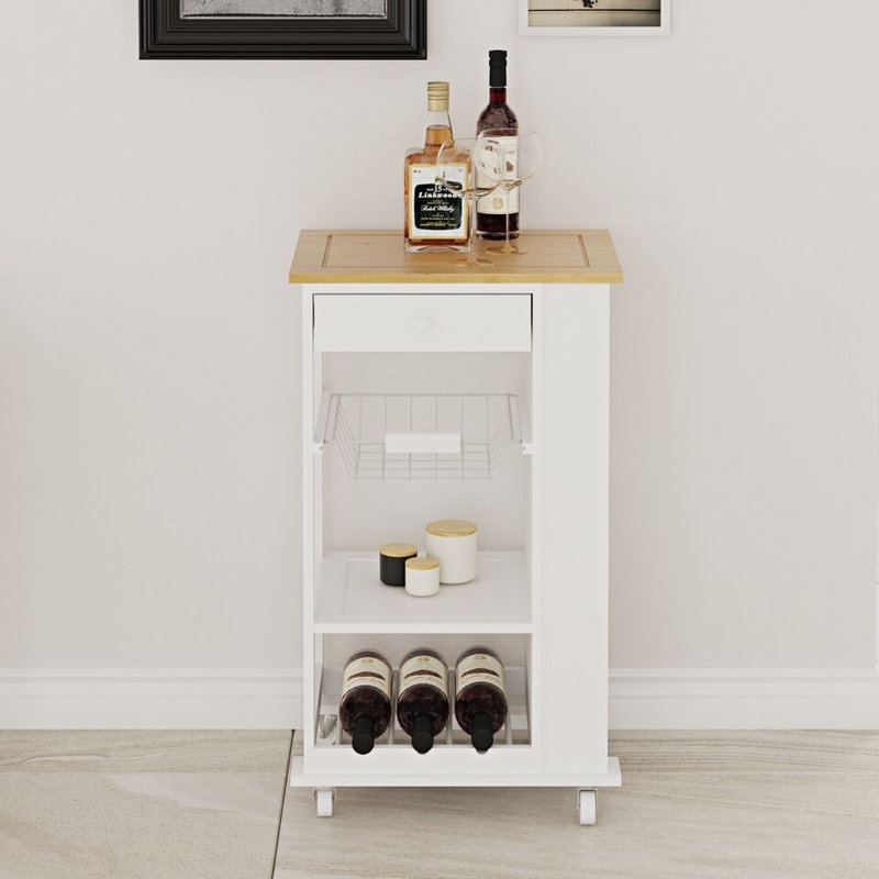 Huguetta Wood Bar Cart