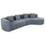 Canapé modulaire en chenille 2 pièces de 132 po avec motif incurvé de 132 po et 4 coussins-1938137364