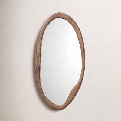Wood Oval Wall Mirror