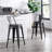 24"Metal Barstool,Country Rustic Style With Back, Kitchen Counter Bar Stool, Lightweight & Sturdy Build, Set Of 4 -Matte Black