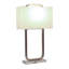 Élégante lampe de table à boucle en métal pour le décor de la chambre à coucher - Petite lampe d'appoint moderne pour le chevet, le bureau ou le salon - 25 po, argent et transparent