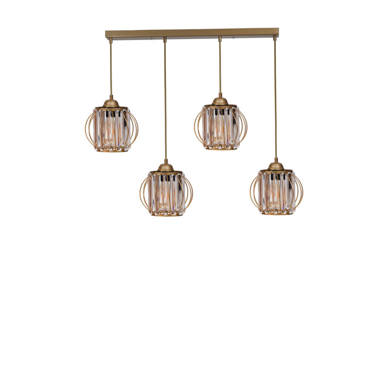 Lustre, Doré, 4 étages, Quatre lumières