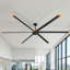 Ventilateur de plafond industriel 120 po avec très grandes pales en aluminium 120 po avec télécommande et ventilateur de plafond à 6 vitesses CC sans lumière pour entrepôt / garage / atelier / salle de sport