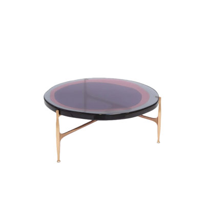 Round irregular pattern resin coffee table