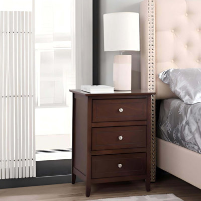 Versatile Transitional Nightstand with Three Drawers