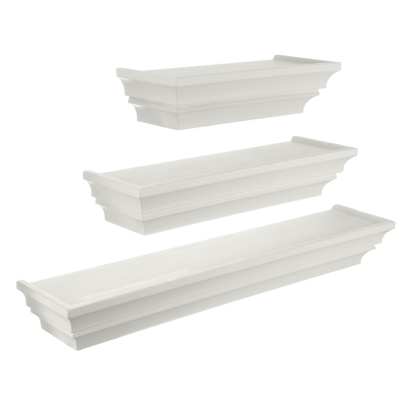 Tablette flottante 3 pièces Girard, Blanc antique