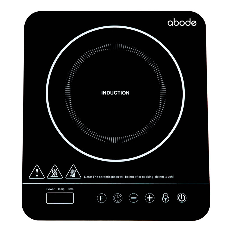 Abode AINDH1001 Portable Single Induction Hob, Digital Touch Control 2kW - Black