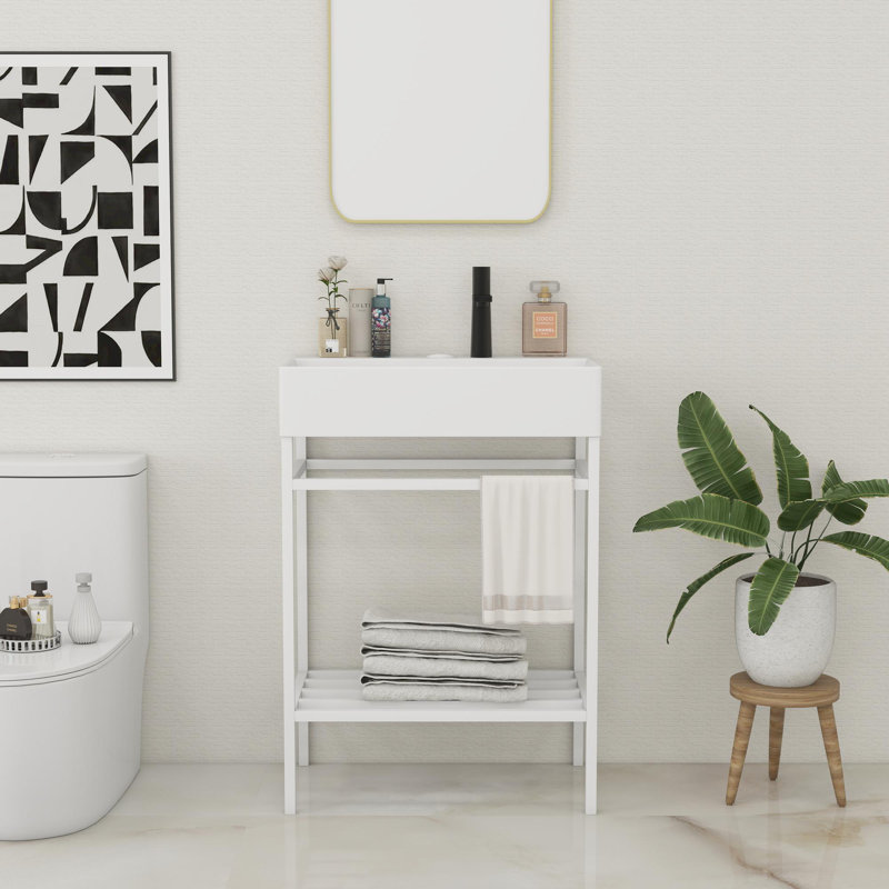 Ensembles de meuble-lavabo de salle de bain, Blanc, Blanc
