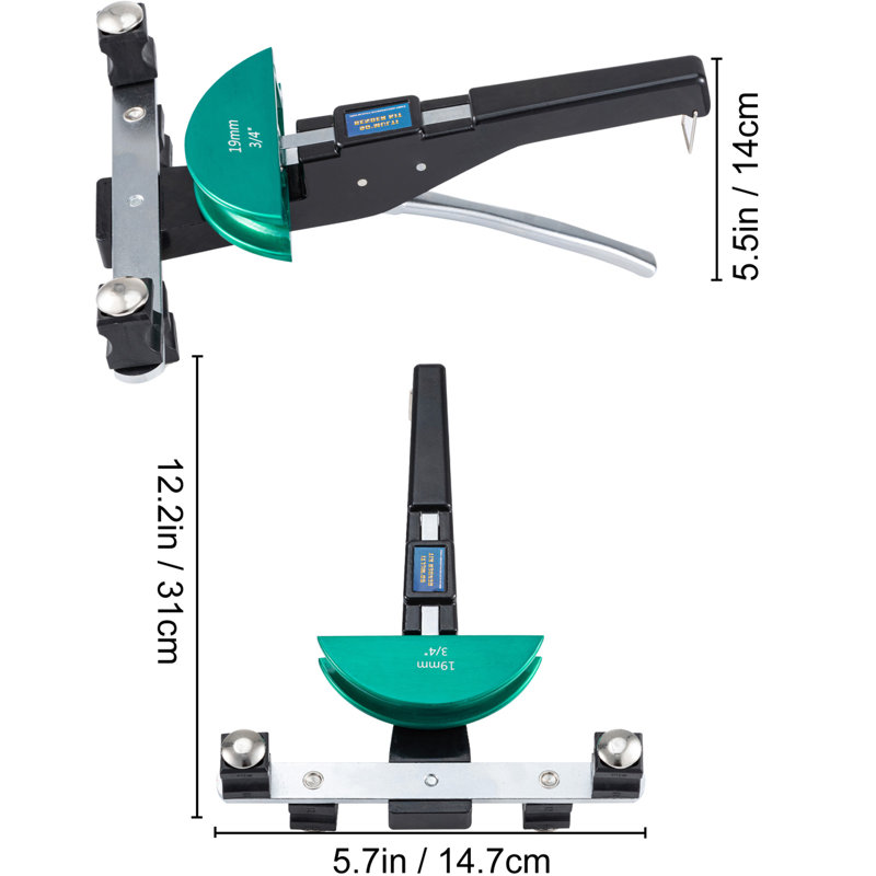 Copper Pipe Bender, 7 Colorful Dies 1/4-7/8 inch 90 Degrees Forward and Reverse Bending, 6-22 mm for Copper & Aluminum Tubes with Reverse Bend Attachment