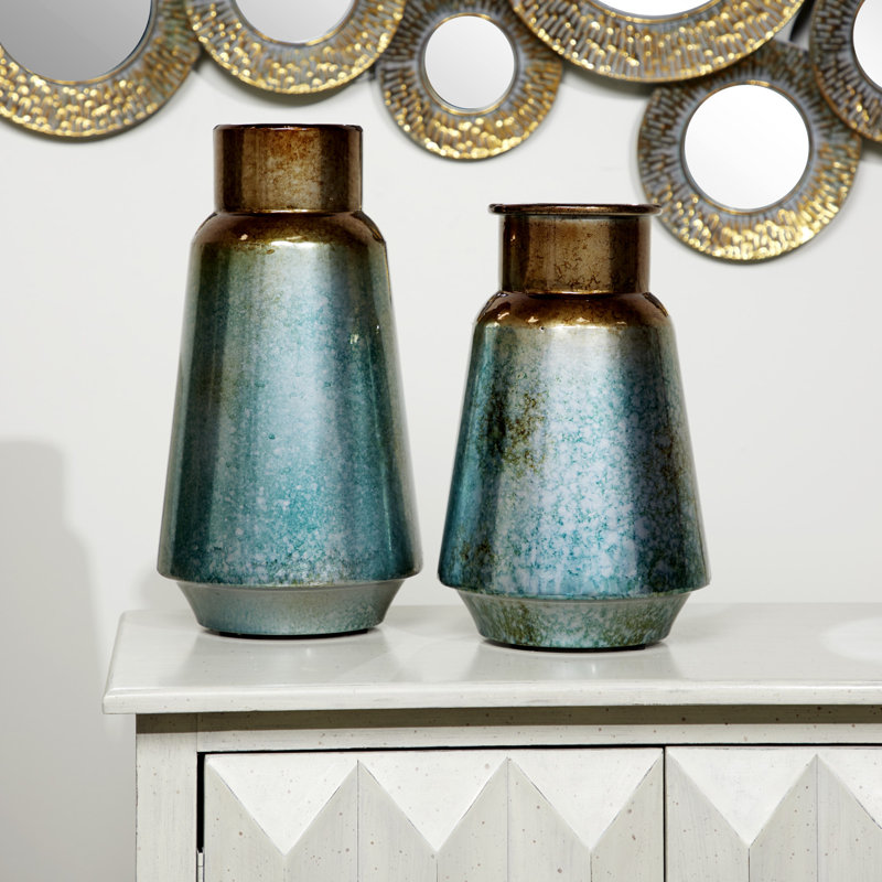 Ensemble de 2 vases de table en métal 2 pièces Pamella