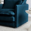 Canapé modulaire en chenille bleu 3 pièces, siège très profond pour le salon, construction en bois surdimensionnée et éponge confortable moderne, revêtement fin à structure solide