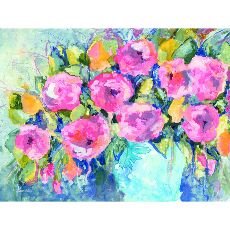 «Cheerful Bouquet» - Impression sur toile tendue, H 12 po x l 16 po