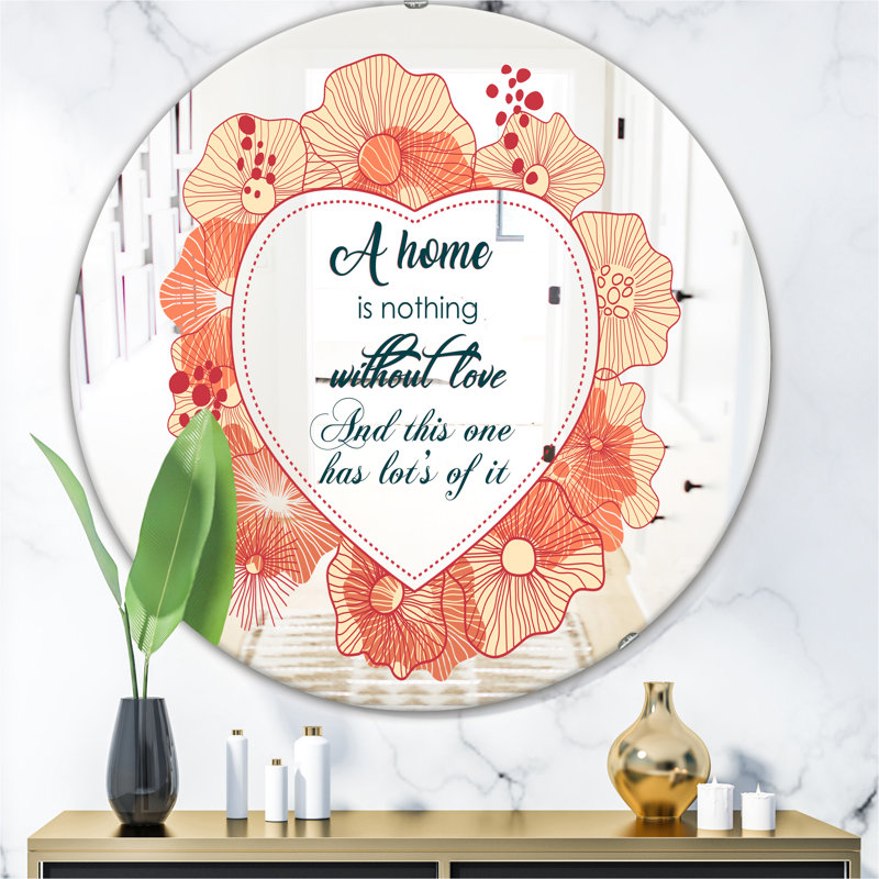 Miroir d'appoint mural A Home of Love, H 23,6 po x l 23,6 po