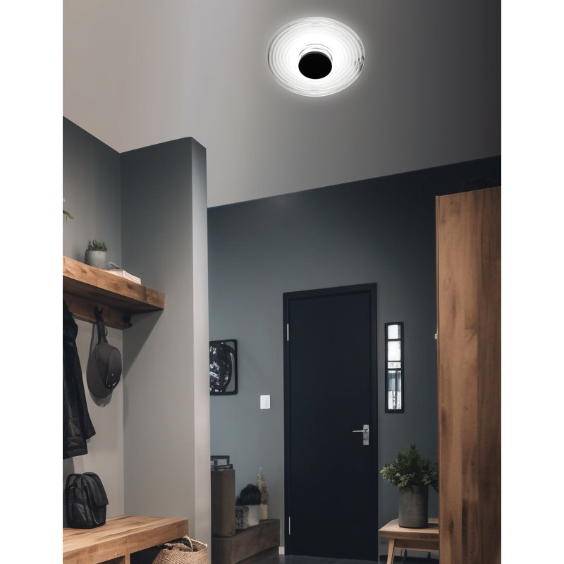 Kaide Wall Sconce - 12W - Rippled Glass, Clear, Matte Black