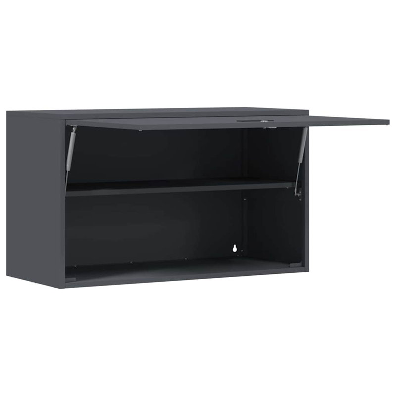 Powder Coated Steel Single Storage Cabinet ( H x W x D), 53cm H x 90cm W x 40cm D, Anthracite