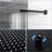 Matte Black Shower System With 12 Inch Square Head - Wall Mount, Adjustable Slide Bar, And Valve Spray Pattern In Mount Easy To Clean Nozzle, Dual-120997225