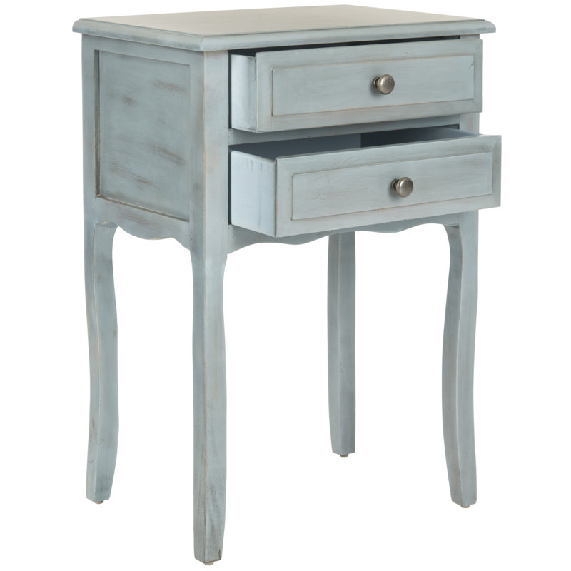 Bhavishya 18'' W Solid Wood Nightstand, Barn Blue