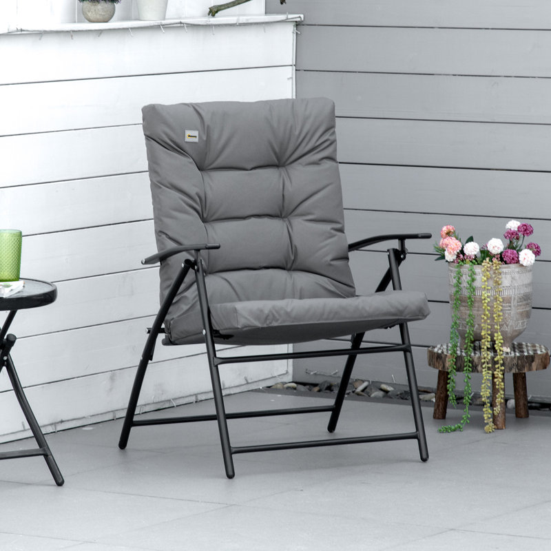 Méridienne d'extérieur pliable en tissu, Gris