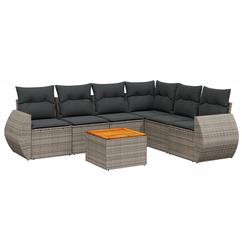 Ensemble de canapé de jardin Vidaxl Gris, gris foncé