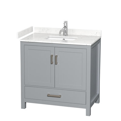Meuble-lavabo simple avec plateau en marbre Sheffield