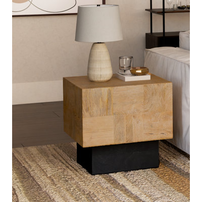 Hollingsworth Solid Wood Block End Table