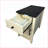 Farmhouse Nightstand with Charging Station, Barn Door &amp; Drawer – White+Black-241822823