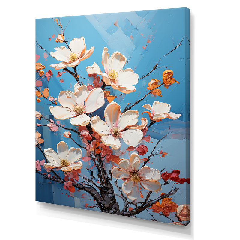 Reproduction d'art sur toile fauve rose, Cadre flottant blanc, H 20 po x l 12 po x P 1 po