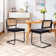 Crumley 18.8" H Upholstered Side Chair with Cane Rattan Back and Steel Frame
