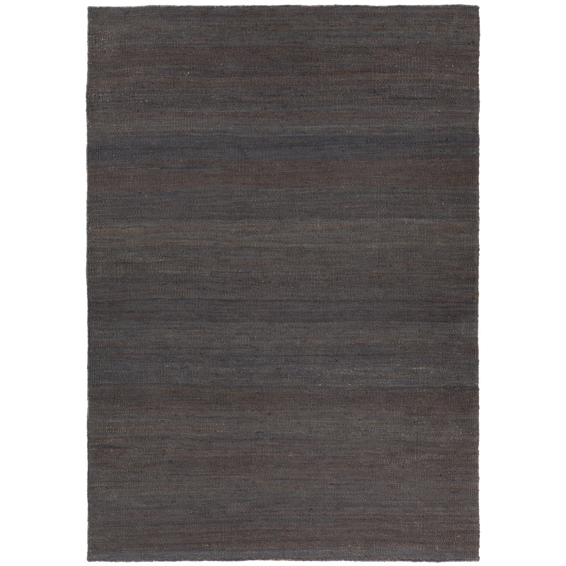 Tapis gris foncé/bleu marine handwoven à tissage plat Evalyn, Rectangle 5 pi x 7 pi 6 po