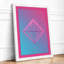 Neon Diamond Geometric - Framed Print-211566146-211566153