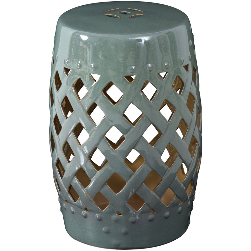 Tabouret de jardin en céramique, ornement tissé, émaillé et solide pour tabouret de bord de piscine extérieur, matériau, motif, décoratif