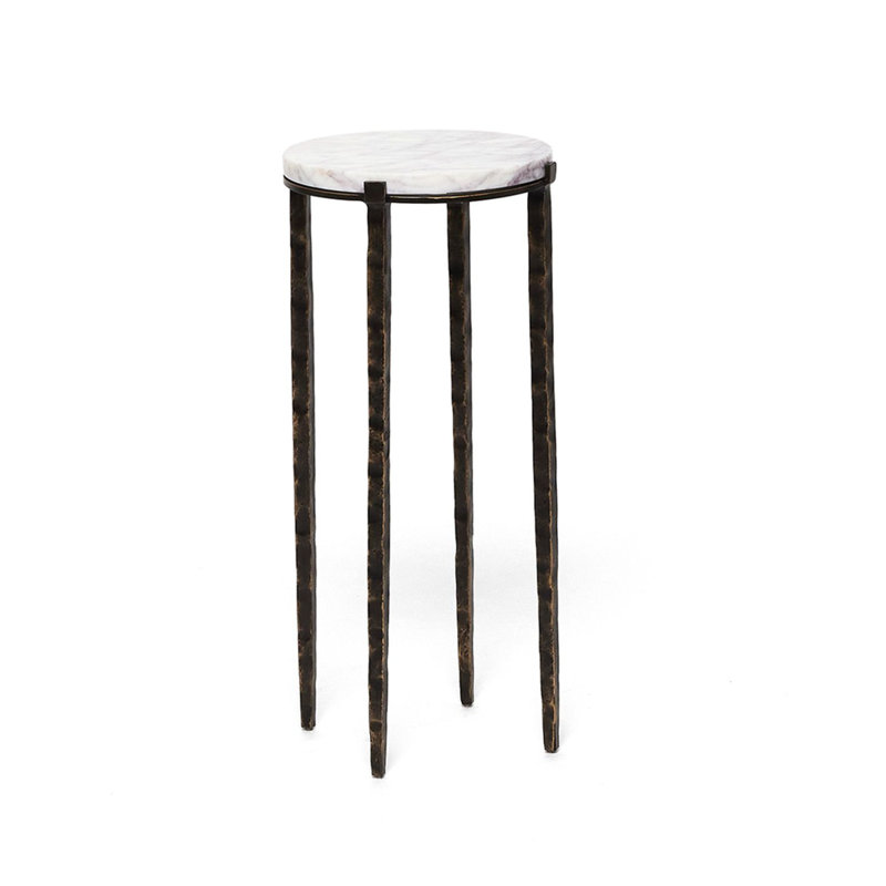 Table de bout en marbre Como, Salée, H 22 po x l 10 po x P 10 po