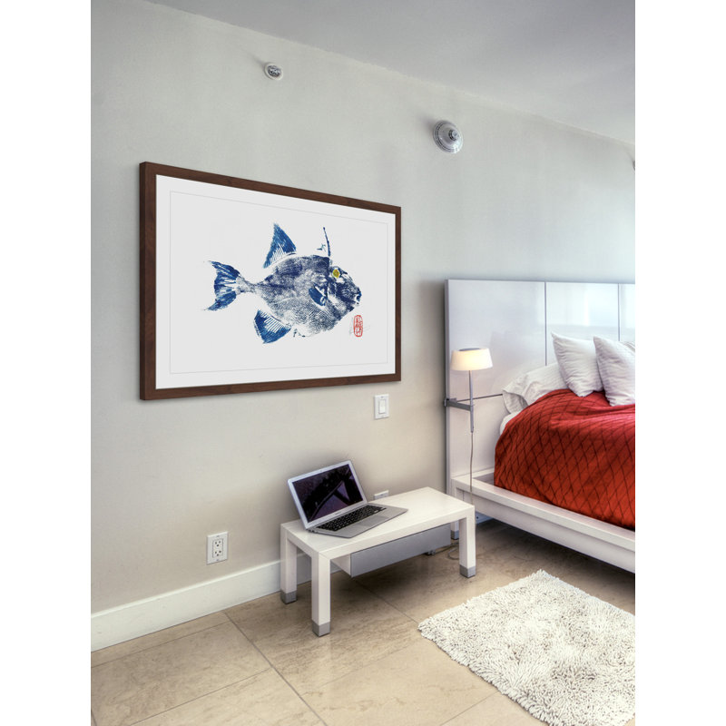 « blue is me », reproduction d’art encadrée, H 24 po x l 36 po x P 1,5 po