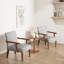Fauteuil d'appoint et table d'appoint en tissu gris avec accoudoirs modernes Grand