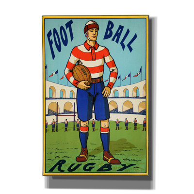 «Rugby Ball» par Vintage Posters, art mural sur toile