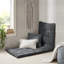 Coussin de sol en chenille de polyester pour chaise longue, 69 x 188 cm, couleur anthracite, capitonné, avec housse de voyage.