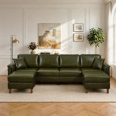 120 " Faux Leather Sofa