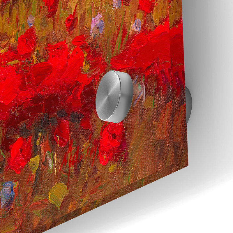 Art mural épique «Poppy Fields Afar» par Marino, 36 po x 24 po, H 24 po x l 36 po x P 0,2 po