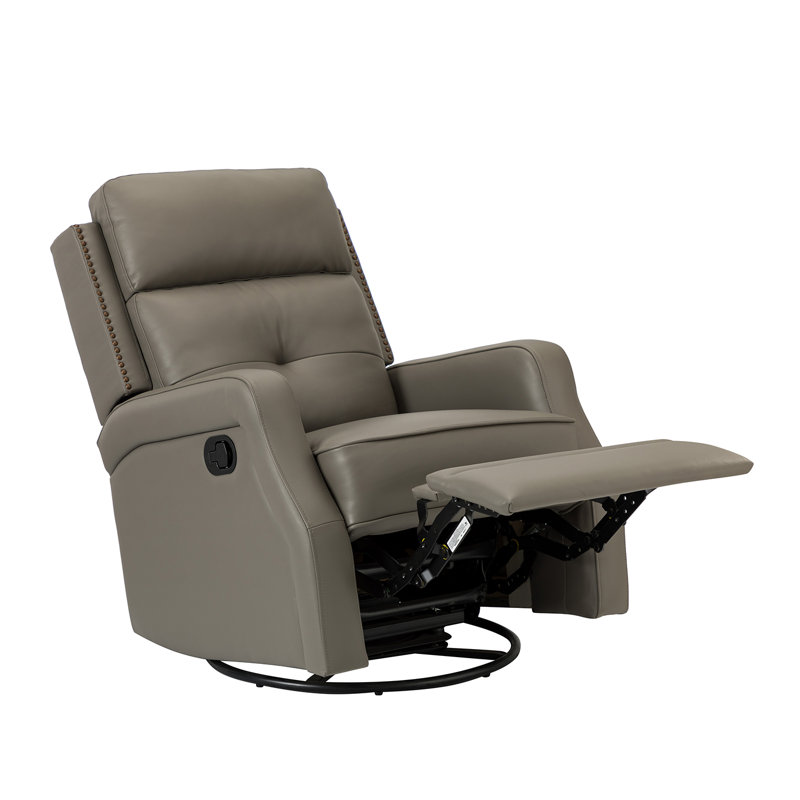 Fauteuil inclinable manuel pivotant Rudisill, Cuir véritable colombe