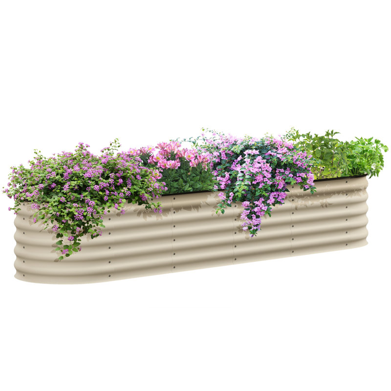 Boîte à fleurs d'extérieur en métal, Blanc