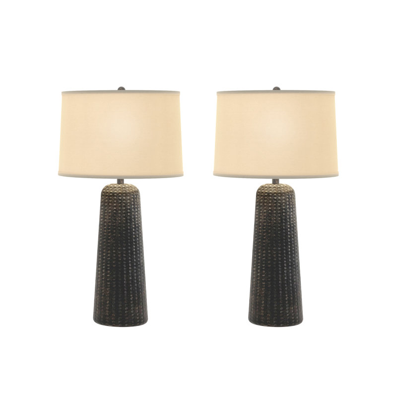 Marissa - lampe de table en résine 31 po - ensemble de 2 - finition brune, Brun