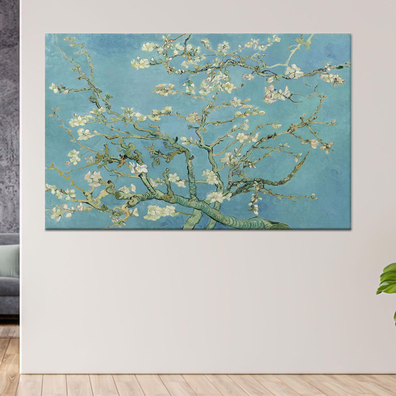 «Van Gogh Almond Blossom», reproduction d'art sur toile, art mural floral rétro 1P, 27,6 po H x 39,4 po l