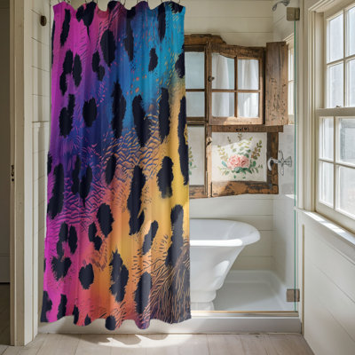 Rideau de douche 1 pièce Spectrum Leopard